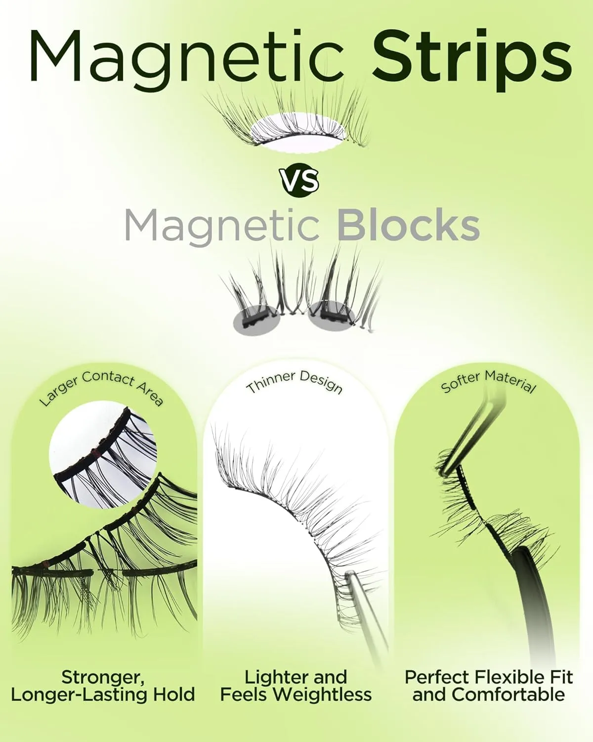 BEYELIAN Soft Magnetic Eyelashes with Applicator, Reusable Magnetic Lashes No Glue Needed, Eyelashes Natural Look, Easy to Wear and Remove (L22)