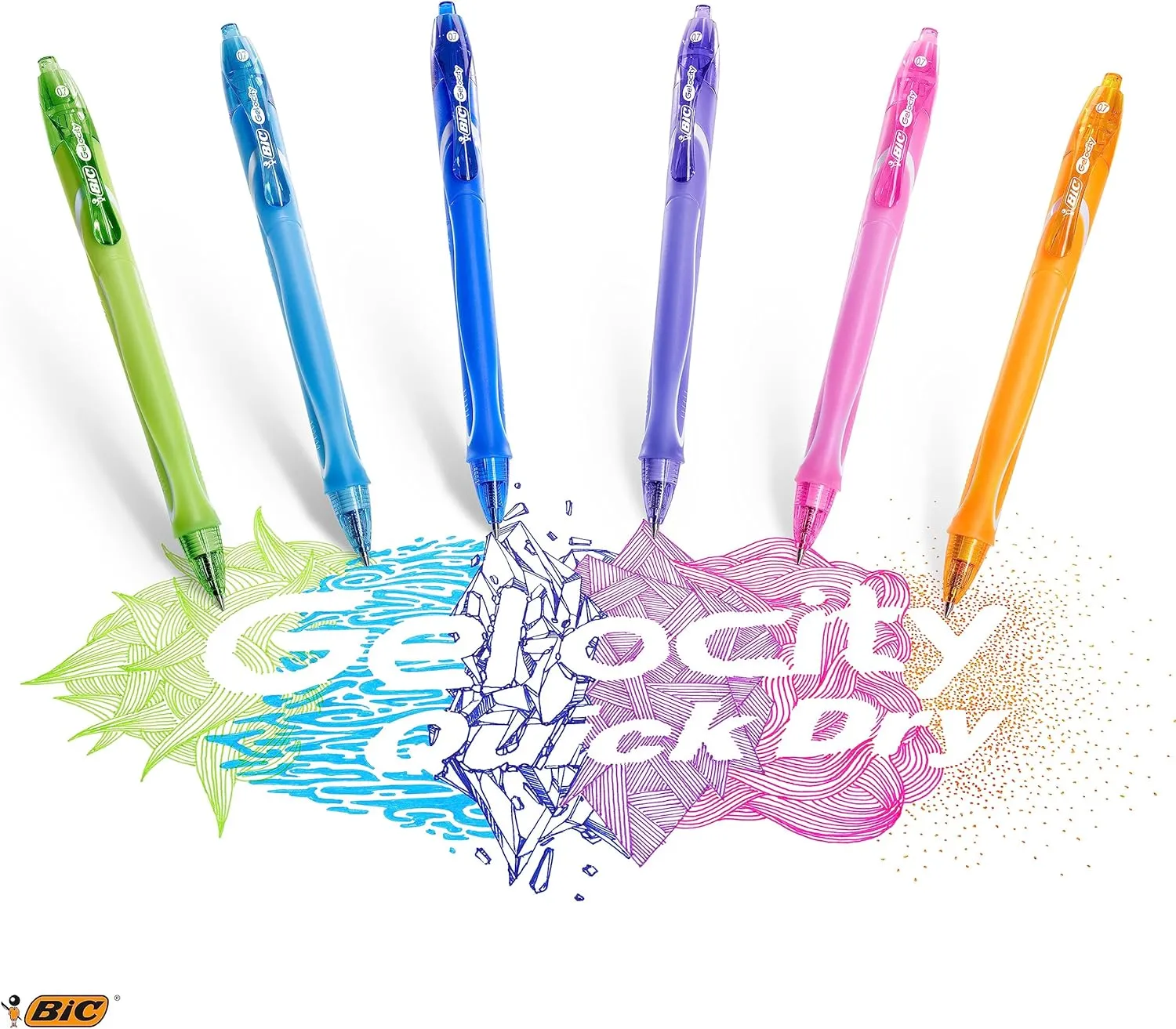 Bic Gel-ocity Quick Dry Gel Pens, Medium Point (0.7 mm), Turquoise, Box of 12, Retractable Pen with Ultra Fast Drying Ink, 964776
