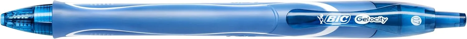 Bic Gel-ocity Quick Dry Gel Pens, Medium Point (0.7 mm), Turquoise, Box of 12, Retractable Pen with Ultra Fast Drying Ink, 964776