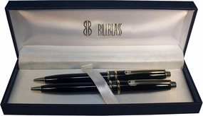 Bill Blass Continental Black and Gold Pen and .9mm Pencil Set