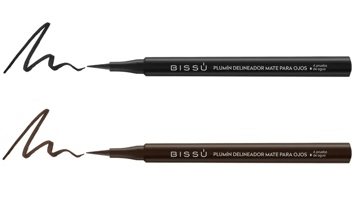 Bissú Waterproof Liquid Matte Eyeliner - 1ml each (2Pack Black & Brown)