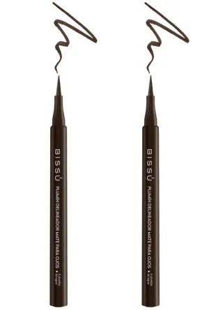 Bissú Waterproof Liquid Matte Eyeliner - 1ml each (2Pack Brown)