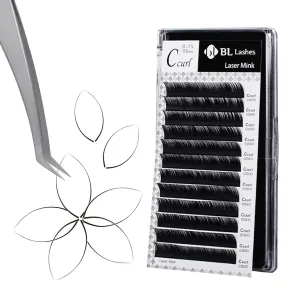 BL Laser Mink Classic Synthetic Lashes, 0.15 Thickness, D Curl Mix (7~14mm), Natural Semi Permanent Eyelashes, Longer-lasting Eyelash Extension Supplies