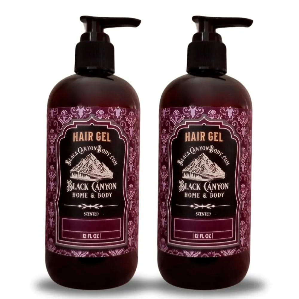 Black Canyon Peach Clove & Cardamom Scented Protein Hair Gel, 12 Oz (2 Pack)