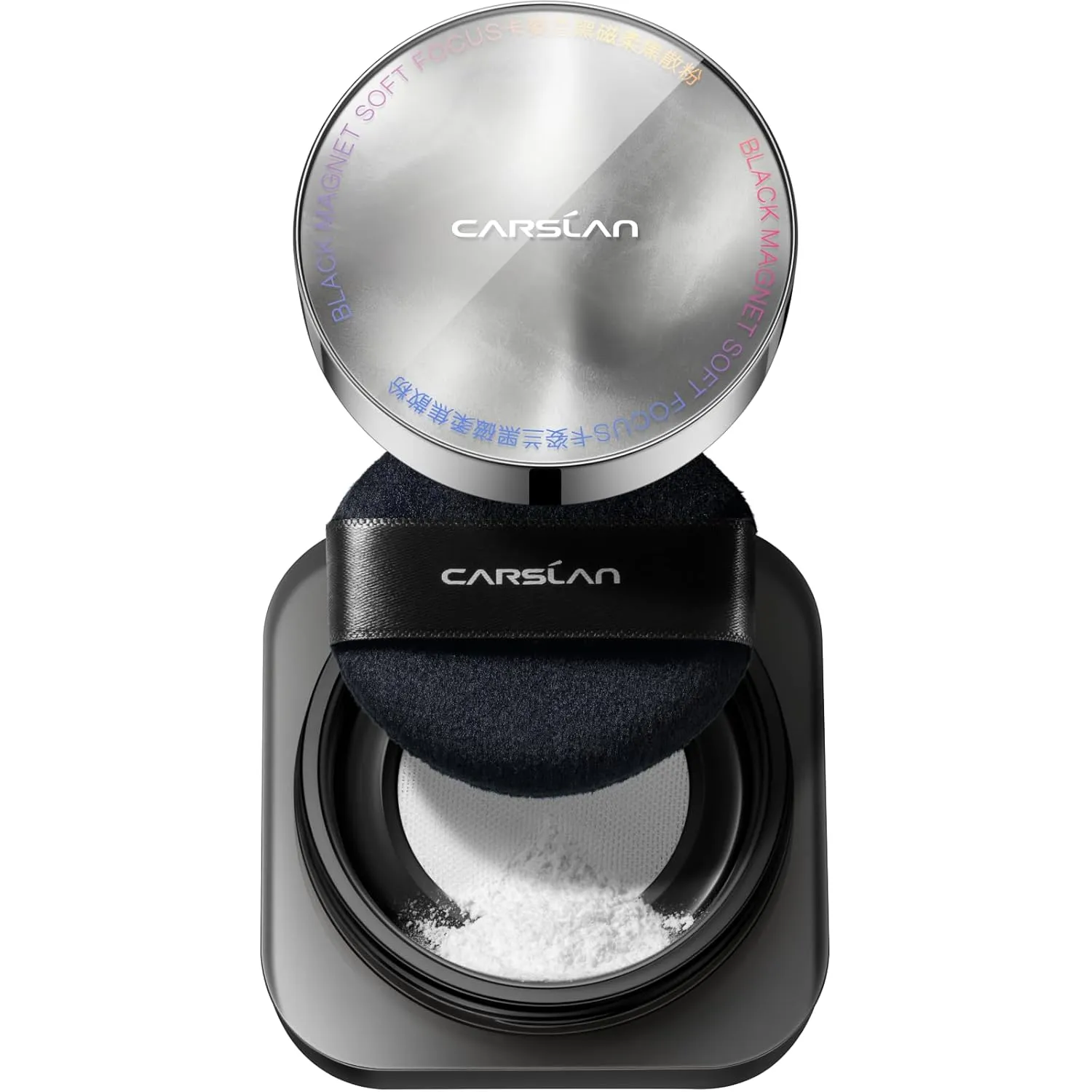 Black Magnet Soft Focus Make Up Powder, Waterproof Loose Setting Powder, 24H Longlasting, Oil Control, Talc-Free Face Powder, 02 Translucent For Oily Skin, 0.28Oz