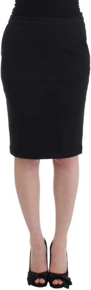 Black Straight Pencil Skirt IT38|XS