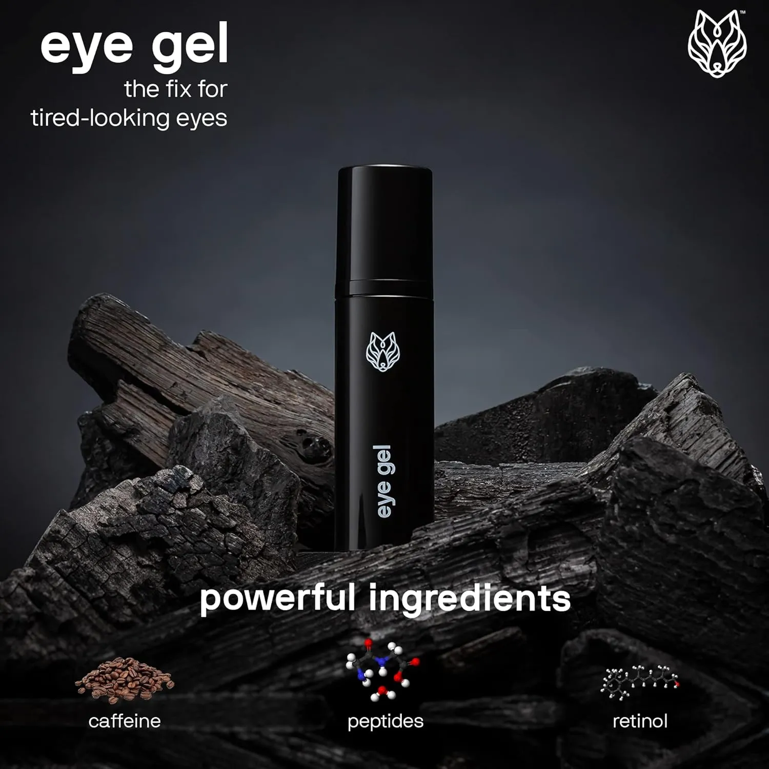 Black Wolf - Double Duty Glacier Eye Gel- 1 Fl Oz- Caffeine Improves the Appearance of Dark Circles and Under Eye Bags- Invigorating Glacier Formula Wakes Up Your Eyes, Great for Men