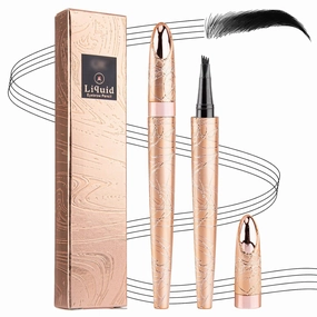 Black Eyebrow Pencil Waterproof Eyebrow Tint Pen 4 Tip Microblade Brow Pen Long Lasting Microblade Eyebrow Pen Natural Brow Pencil Eyebrow Makeup Microblading Pen Eyebrow Tattoo Brow Pen#Black