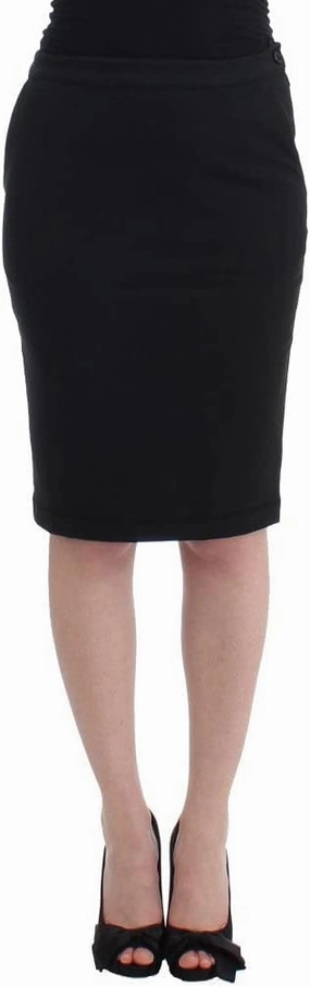 Black Straight Pencil Skirt IT40|S