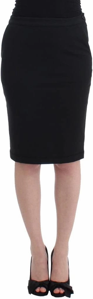 Black Straight Pencil Skirt IT42|M