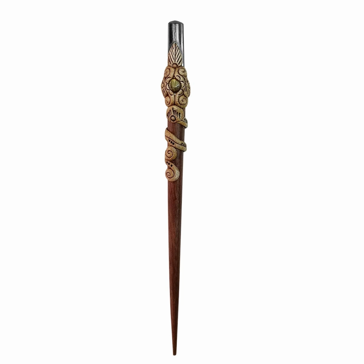 Black Tourmaline Wooden Bun Hair Stick,Crystal Point Stick,Mix Hair Stick,Gemstone Hair Stick for Women and Girls