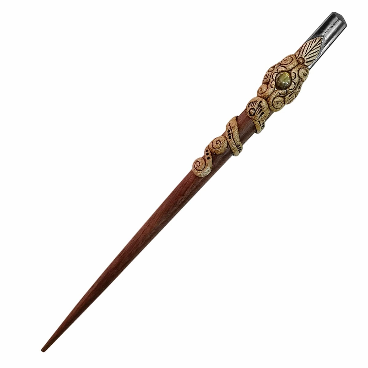 Black Tourmaline Wooden Bun Hair Stick,Crystal Point Stick,Mix Hair Stick,Gemstone Hair Stick for Women and Girls