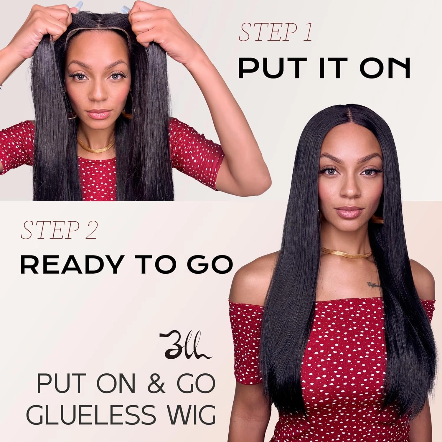 BLL Highlight Wig, Synthetic Pre Plucked Pre Cut 6x4.5 Lace Front Wigs for Black Women 26inch 4/30 Brown Blonde Highlights Honey Brown Straight Wigs Beginner Friendly