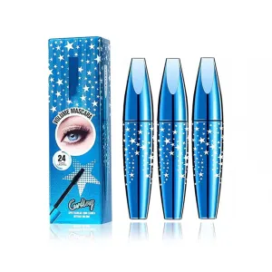 Blue Starry Mascara, 4D Silk Fiber Mascara, Natural Thick Curling Long Lasting Waterproof Black Lengthening Voluminous Mascara For Women & Girls (3 Pcs)