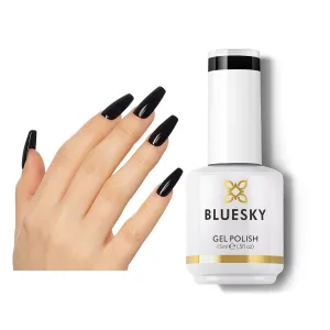 BLUESKY Black Gel Nail Polish- Dark Black Gel Polish Colors,Long Lasting &Chip Resistant,Vegan,Nail Art Manicure Nail Polish,DIY at Home,15ml 7348P/BLACK KNIGHT