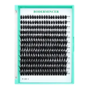 Bodermincer 10D/20D/30D/40D/50D/60D/80D 240 Clusters Lashes C/D Curl 10-12-14-16mm MIX/14-16-18-20mm MIX Fluffy Single Cluster False Lashes Premade Volume Fans (60D 14-16-18-20mm MIX, D Curl)