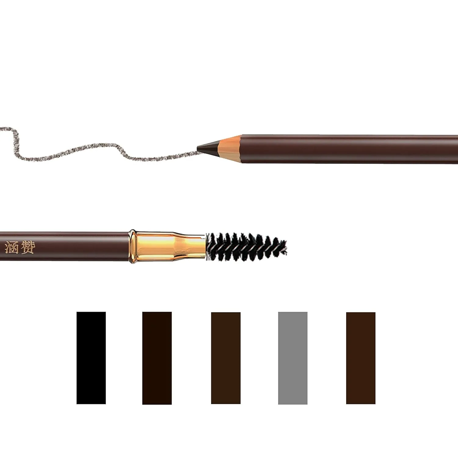 Bodermincer Eyebrow Pencil Longlasting Waterproof Durable Automaric Liner Eyebrow 5 Colors to Choose (5pcs, 4# Grey)