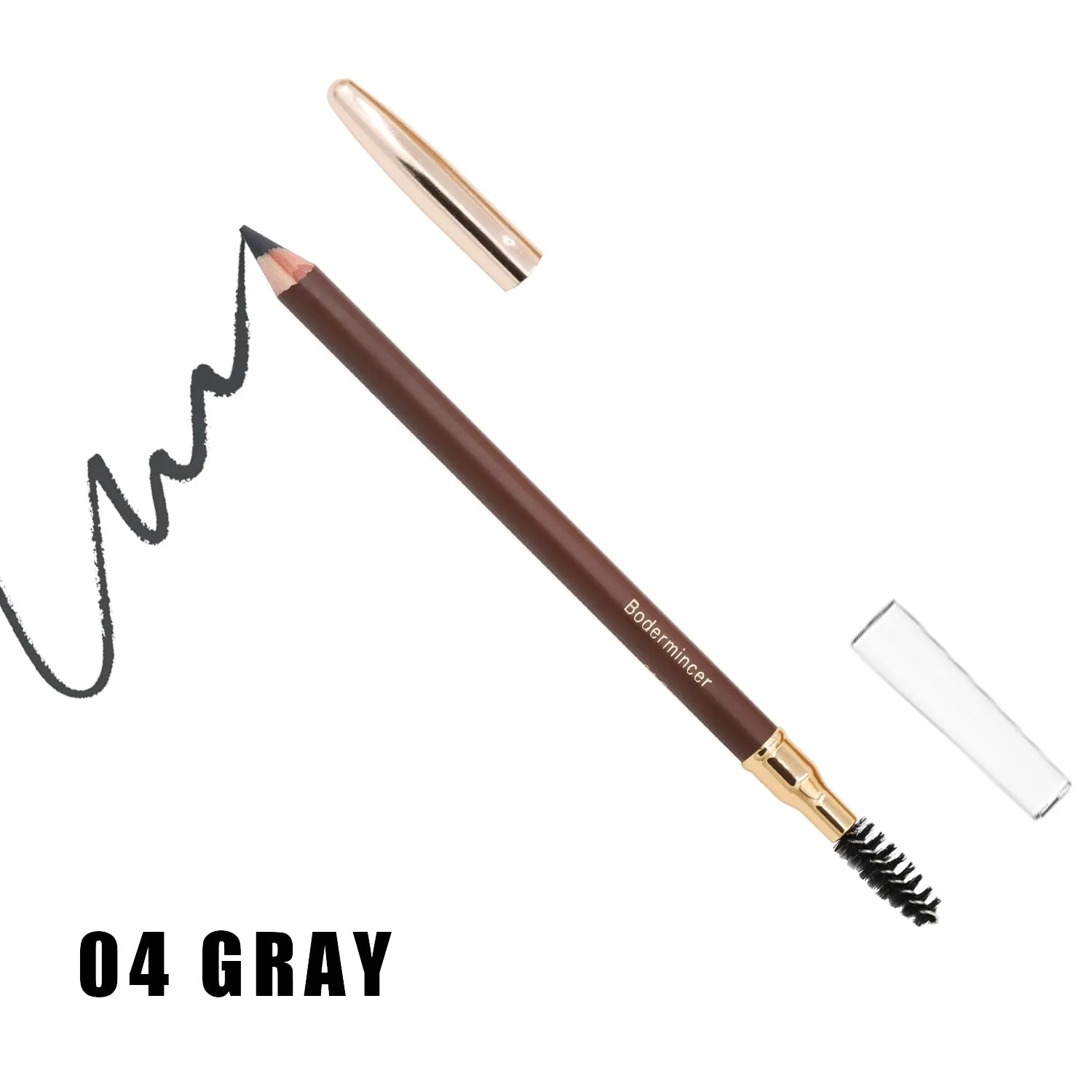 Bodermincer Eyebrow Pencil Longlasting Waterproof Durable Automaric Liner Eyebrow 5 Colors to Choose (5pcs, 4# Grey)
