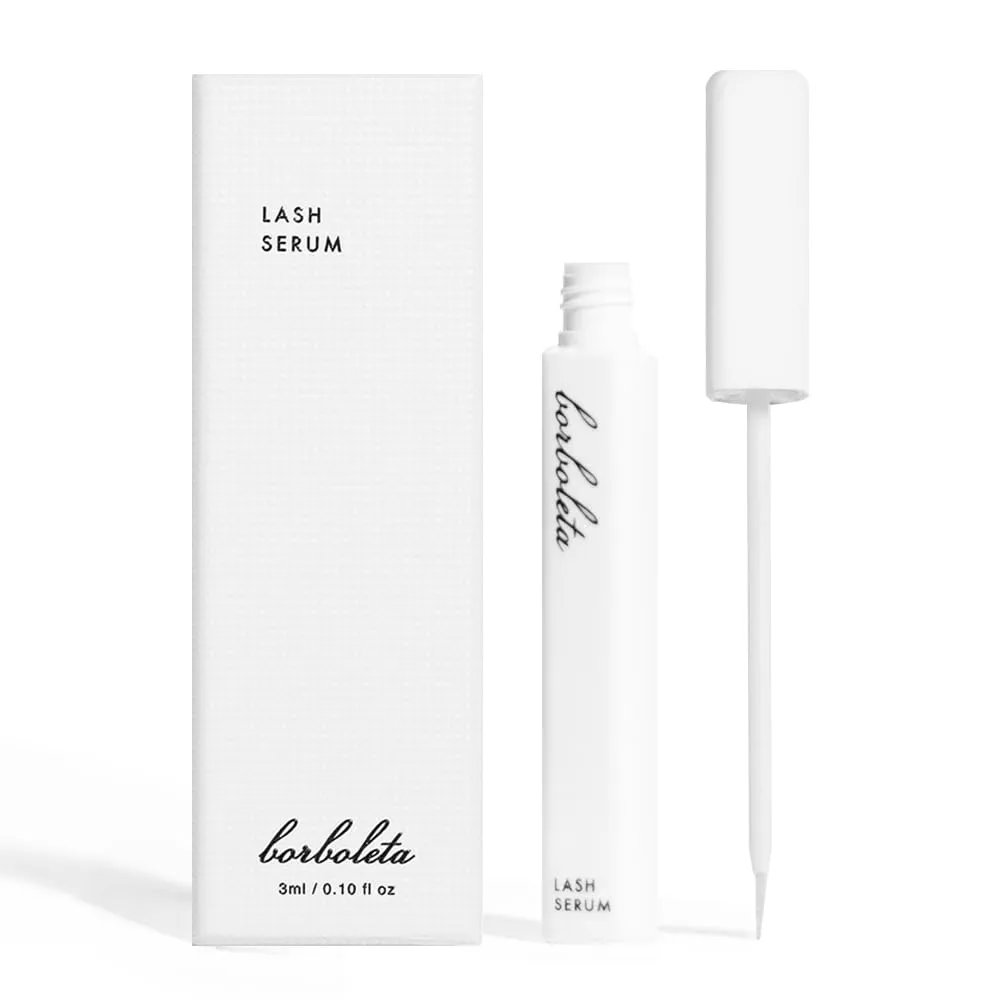 Borboleta Lash Serum, Eyelash Serum for Longer, Thicker, and Fuller Looking Natural Eyelashes, (Full Size, 3 Month Supply)