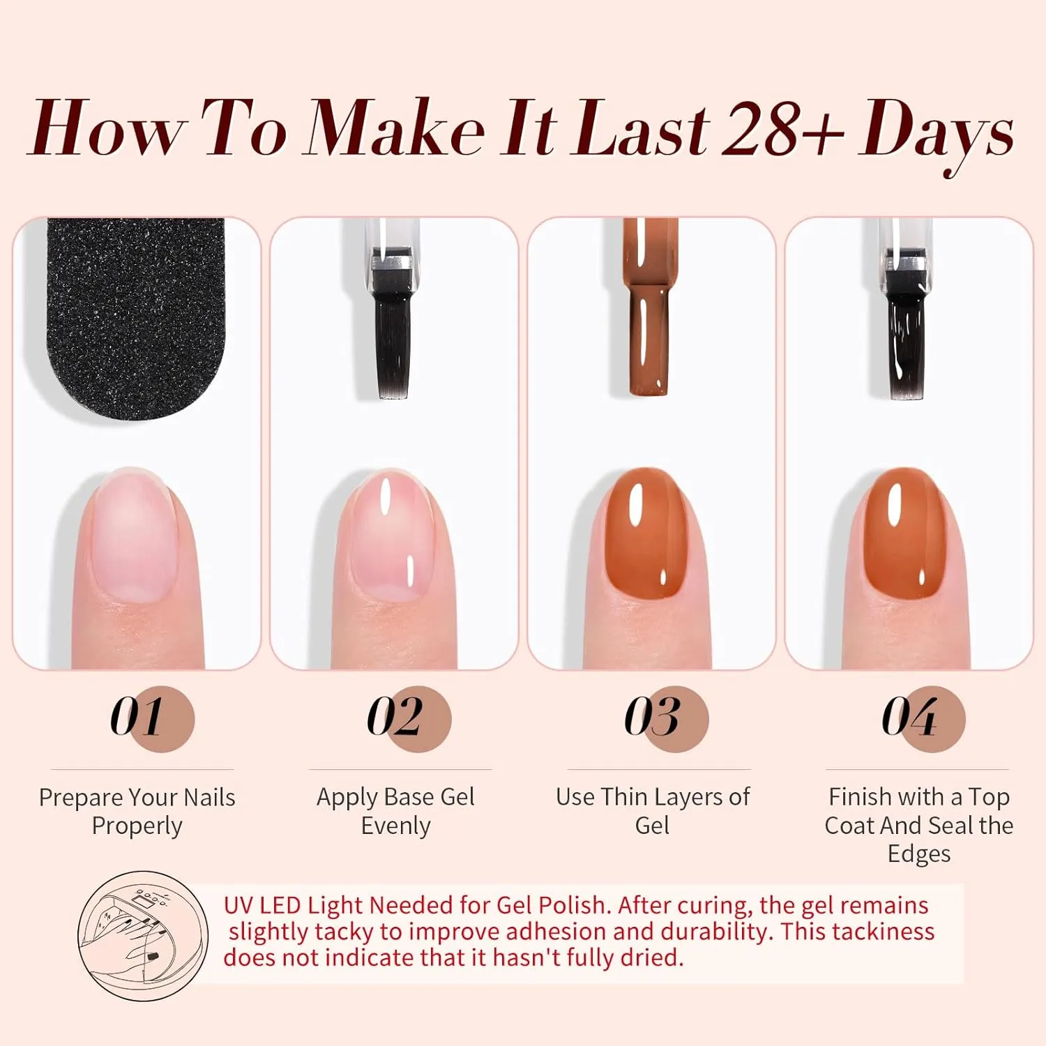 BORN PRETTY Jelly Gel Nail Polish Fall Winter Amber Crystal Brown Orange Red Gel Polish Transparent Nail Art Manicure DIY Home Salon 6PCS