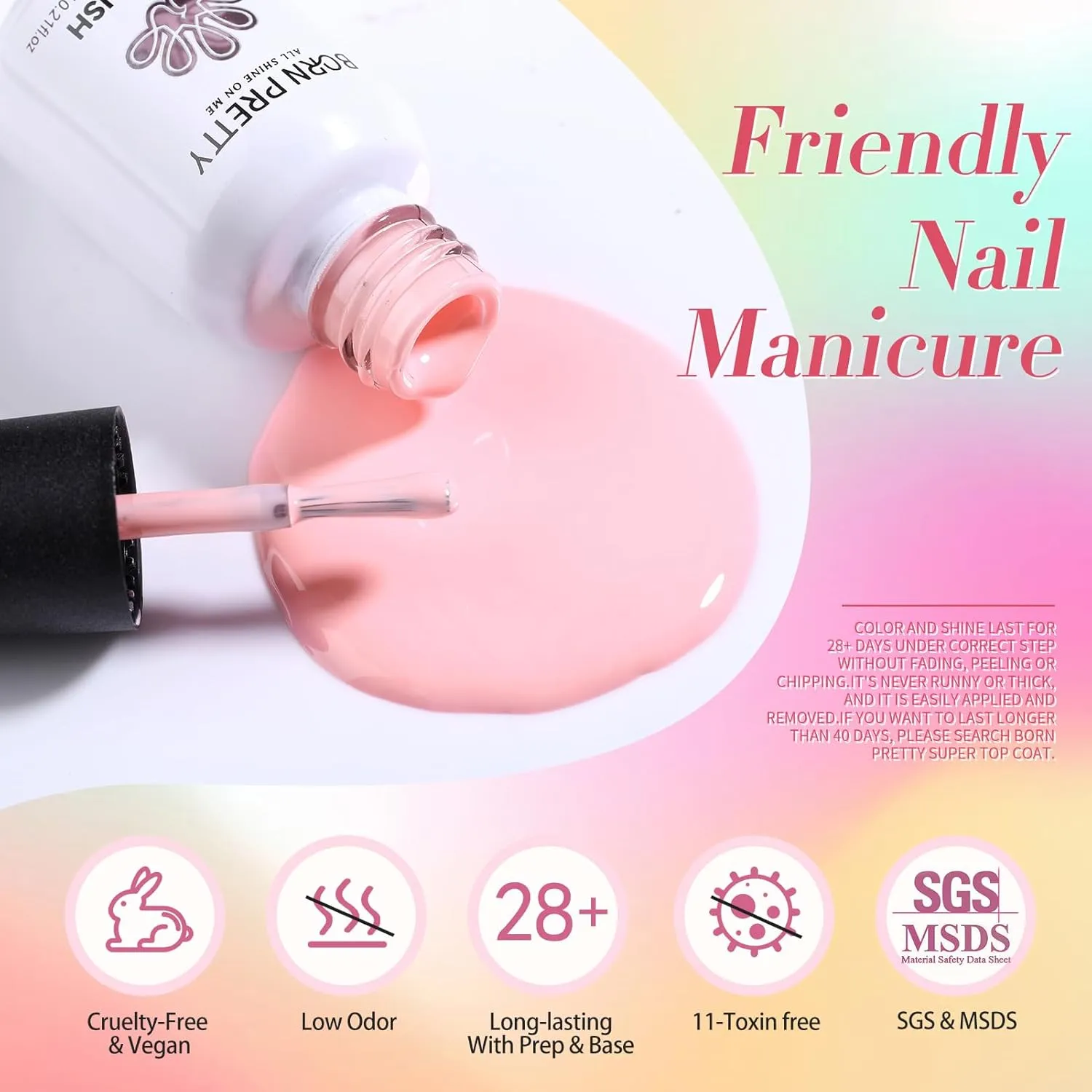 Born Pretty Spring Summer Gel Nail Polish Set Neon Pastel Candy Sweet Color Gel Collection Pink Green Blue Yellow Purple Gel Polish Christmas Day Gift 52PCS