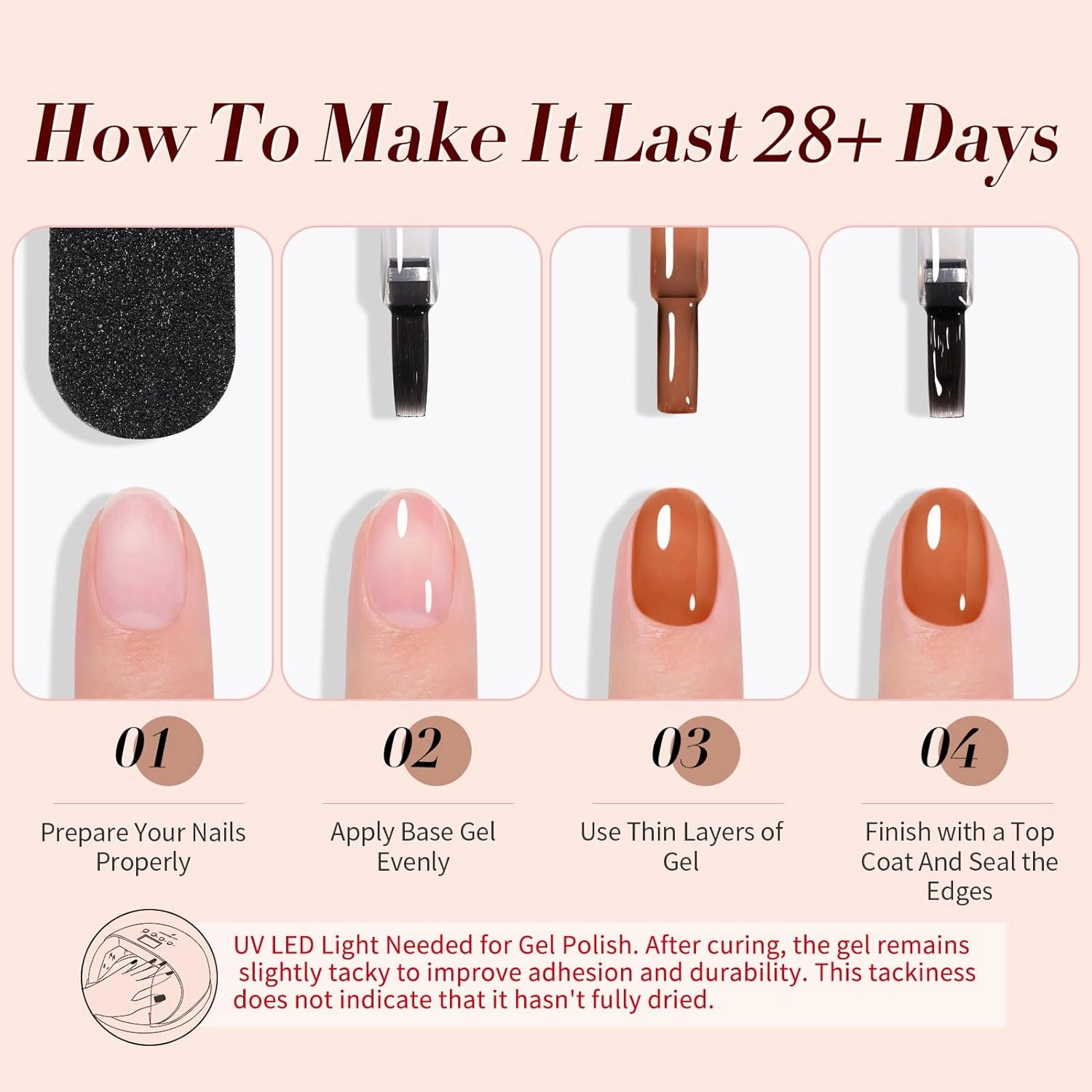 BORN PRETTY Jelly Gel Nail Polish Fall Winter Amber Crystal Brown Orange Red Gel Polish Transparent Nail Art Manicure DIY Home Salon 6PCS