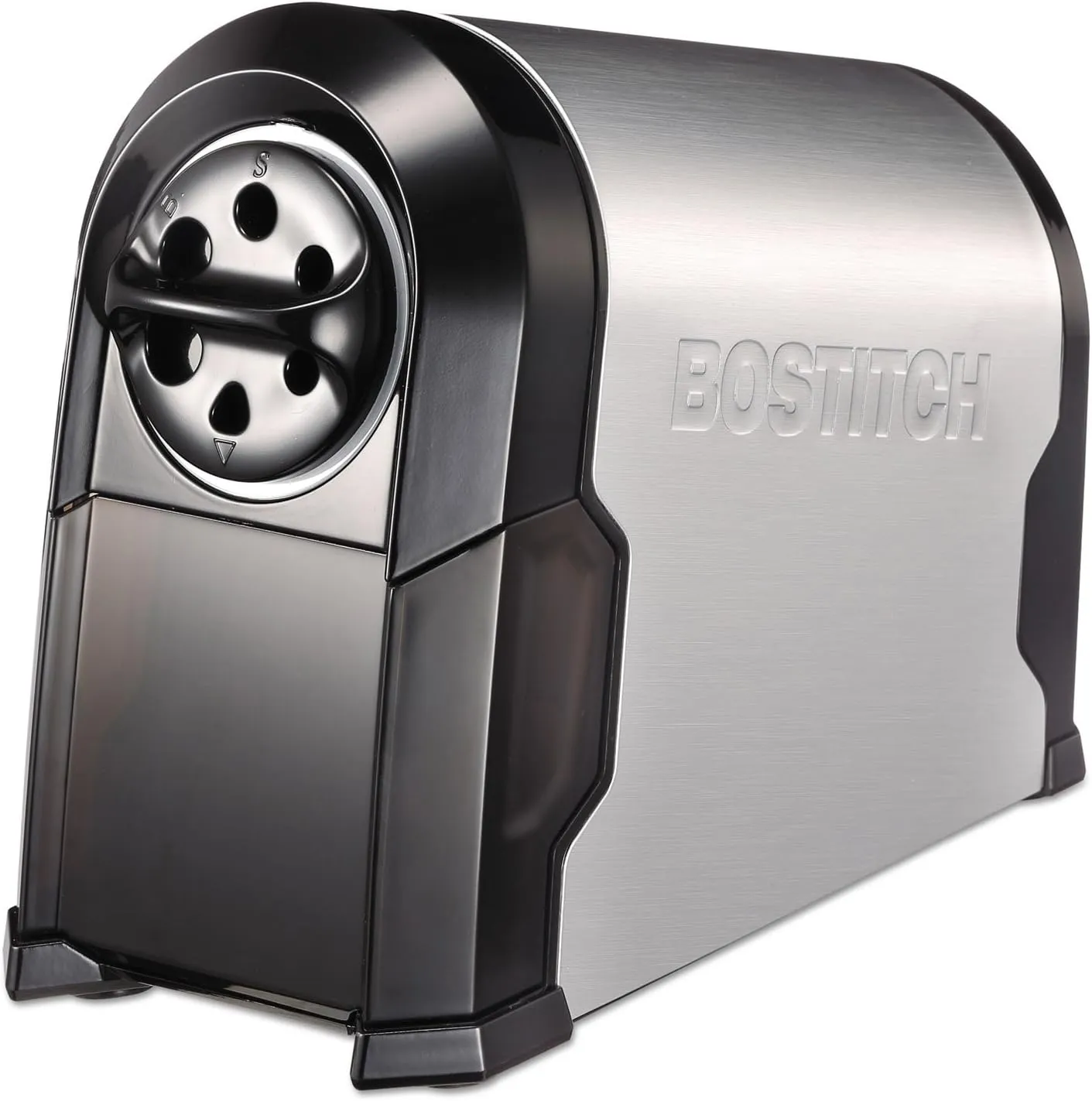 Bostitch Office SuperPro Glow Extra Heavy Duty Commercial Classroom Electric Pencil Sharpener with Replaceable Cutter Cartridge System, 6-Hole, Silver/Black (EPS14HC)