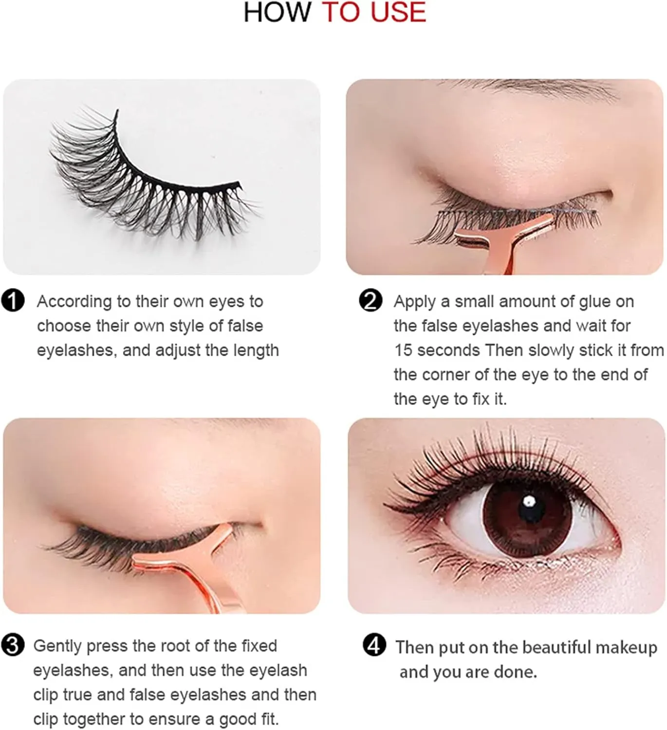 Braiton False Lashes 8D Curl Lash Strips Super Fluffy Faux Eyelashes 42 Pairs 3 Box Volume Lashes Thick Curls are Naturally Messy,M3