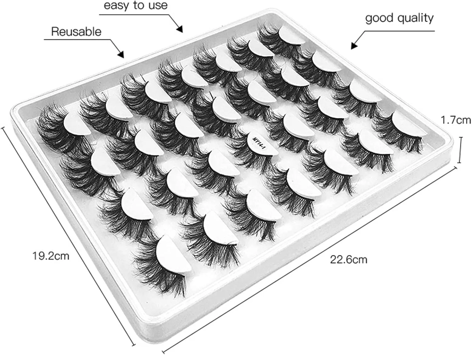 Braiton False Lashes 8D Curl Lash Strips Super Fluffy Faux Eyelashes 42 Pairs 3 Box Volume Lashes Thick Curls are Naturally Messy,M3