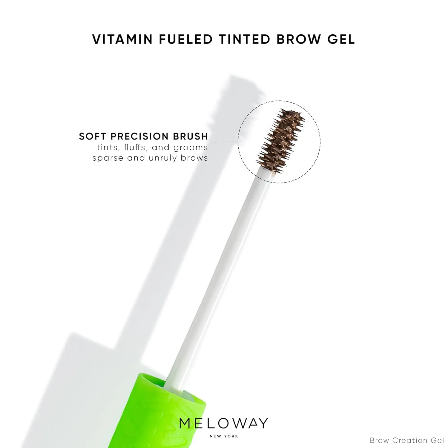 Brow Creation Gel - Tinted Fiber Gel for Thicker, Fluffier Brows - Patented Brush - Vitamin-Enriched Formula - Vegan, Cruelty-Free, Clean - Made in USA - Medium Brown (Dirty Chai) - 6.0ml
