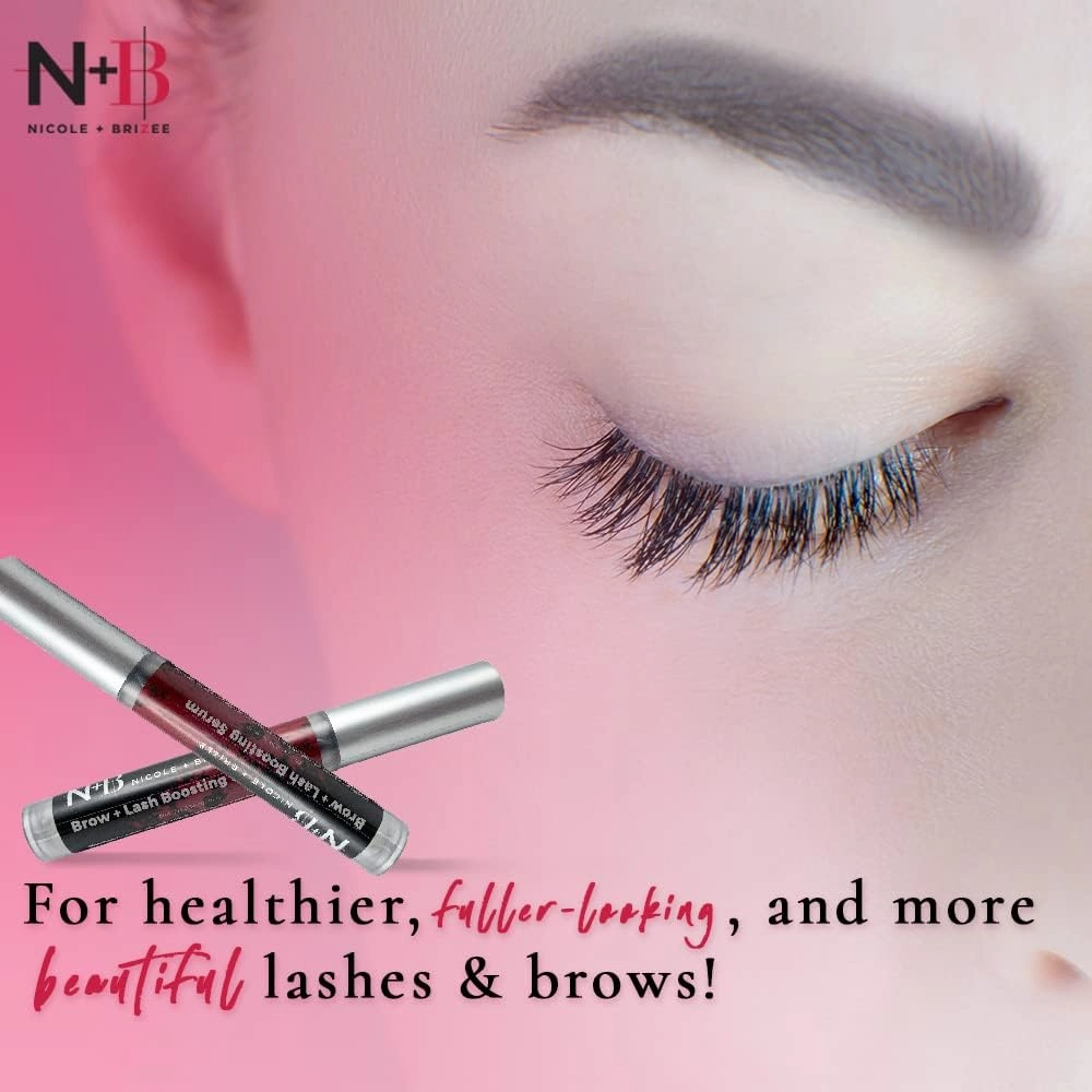 Brow & Lash Serum – Natural Formula with Biotin, Squalene, Ubiquinone, Wheat & Soy Amino Acids, Provitamin B5 – Supports Thicker, Fuller Lashes and Brows – Made in The USA - 1 Pack