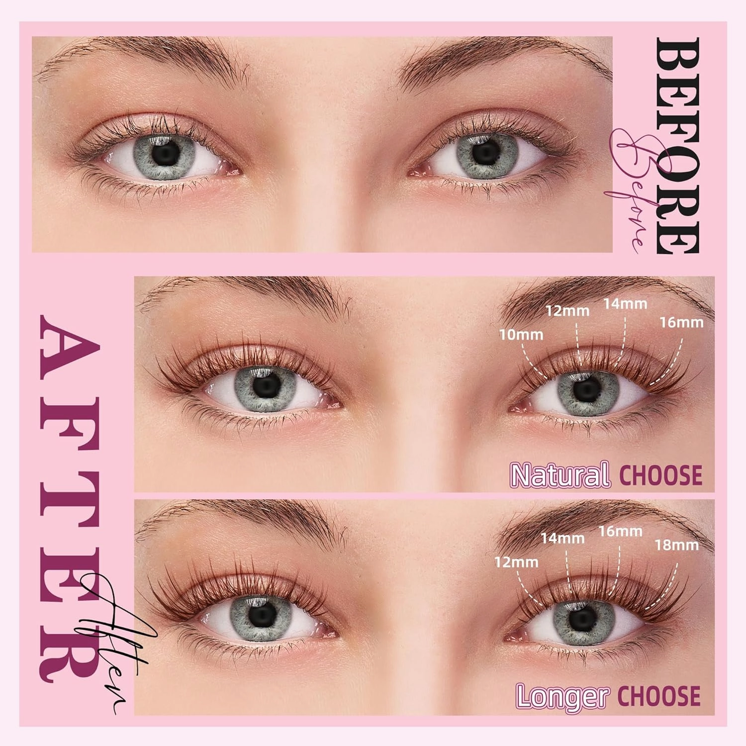Brown Lash Clusters Kit 10-18mm Wispy Lash Clusters D Curl Eyelash Clusters, DIY Lash Extension Kit with Lash Bond & Seal, Lash Glue Remover, Lash Tweezers(U19 Lash Kit)