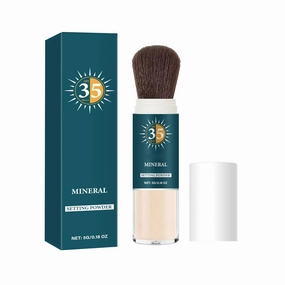 Brush-On Powder Sunscreen for Face, SPF 35, Invisible Mineral Sunscreen, UVA UVB protection, Oil Control Matte Finish, 0.18 Oz (2)