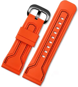 BSZYFQVE- WatchBands For Seven Friday Rubber Watch Strap Egler Waterproof Watch Band Sevenfriday P Series Yp3c/02（Orange black -black，28mm）