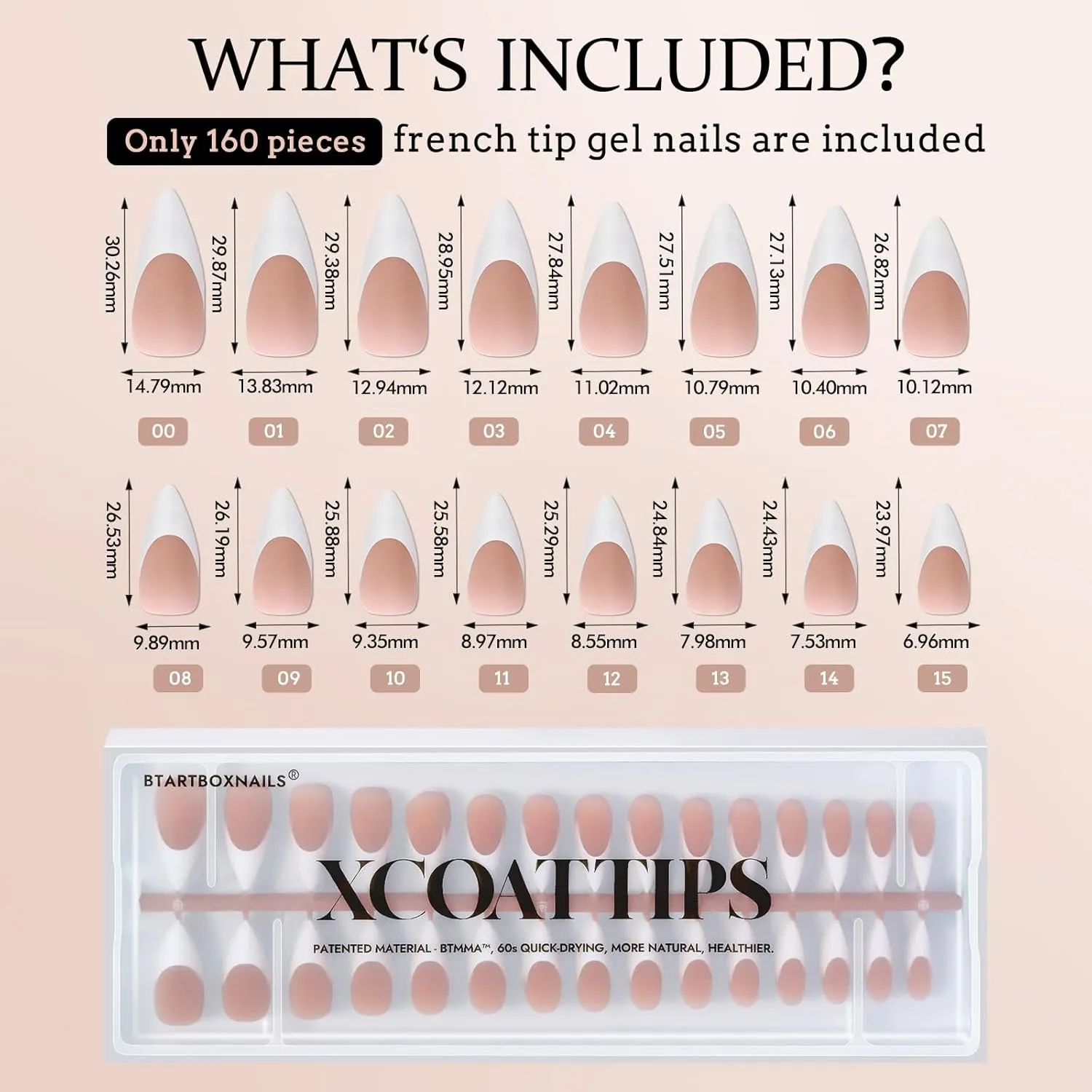 BTArtboxnails Long Stiletto Nail Tips - French Tip Press on Nails Brown XCOATTIPS for Nail Extensions