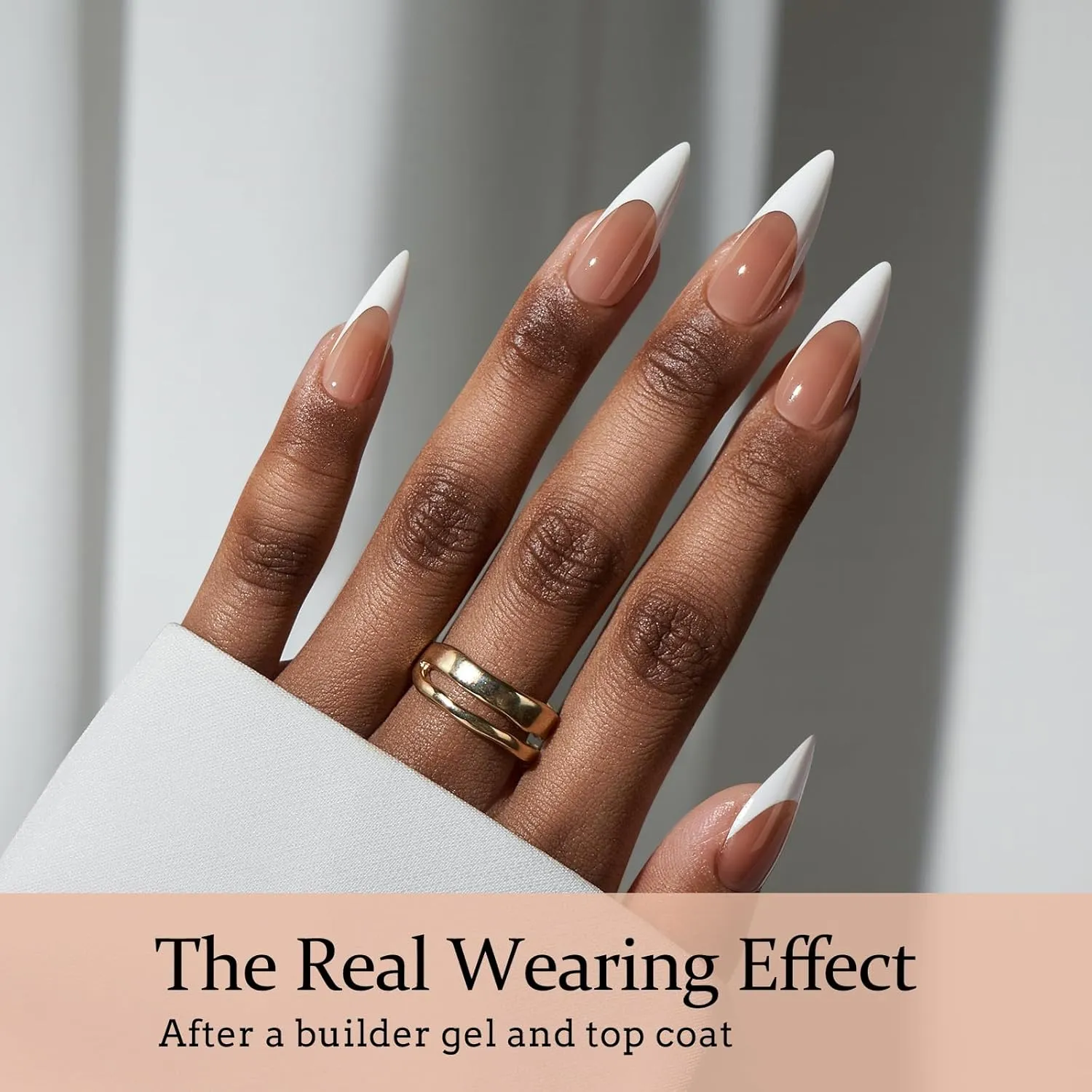 BTArtboxnails Long Stiletto Nail Tips - French Tip Press on Nails Brown XCOATTIPS for Nail Extensions