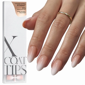 BTArtboxnails XCOATTIPS Ombre Nails - Short Almond Press on Nails, 160Pcs 16 Sizes Nude Press on Nails Peach, Soft Gel Nails False Nail, Soak Off Acrylic Fake Nails Extensions