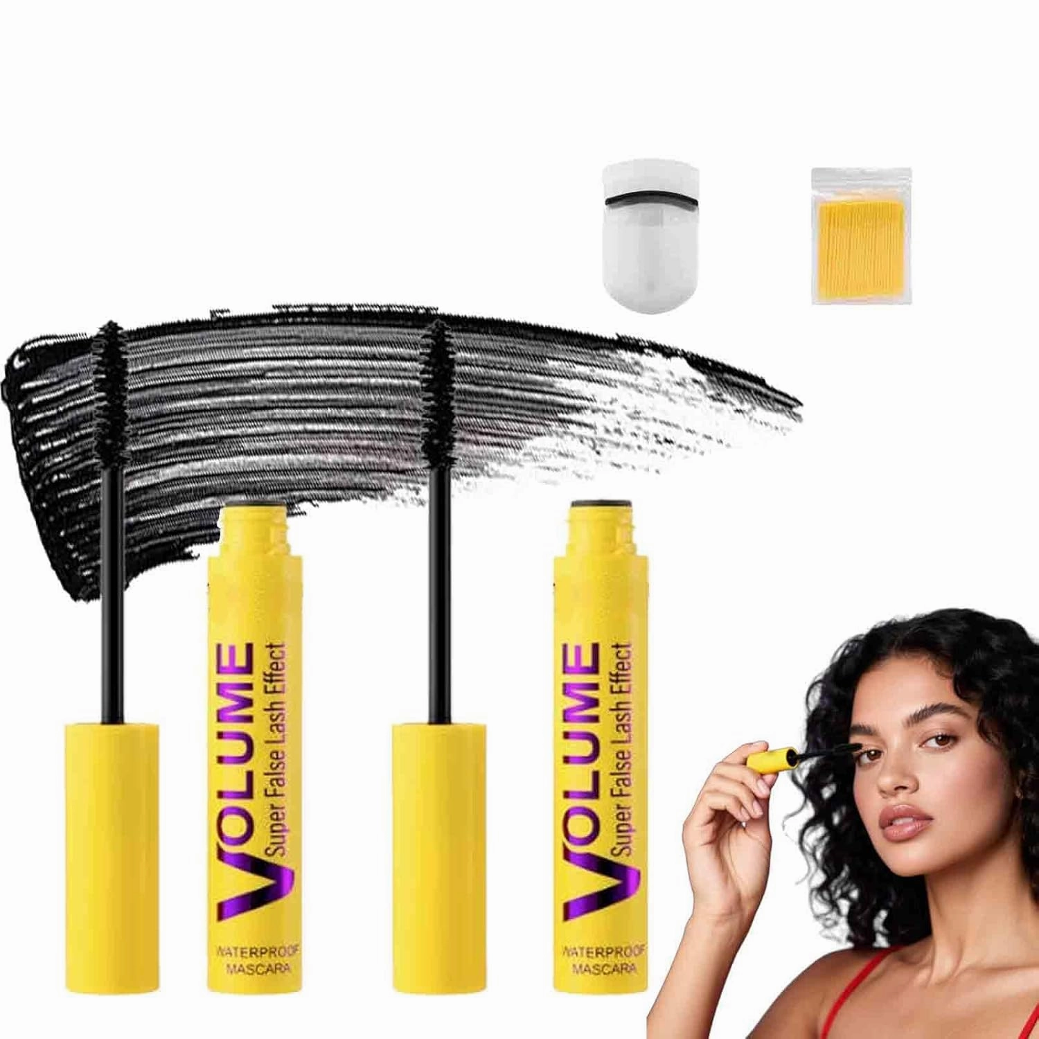 Bubble Mascara - Volumizing & Lengthening, Smudge-Resistant, Water-Resistant Formula, Clump-Free for Defined Lashes with Buildable Curl (2pcs)