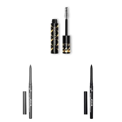 Bundle of stila Magnum XXX Lash Mascara Black (1)   Stay All Day Smudge & Set Waterproof Gel Eye Liner, Smooth Glide Eyeliner Pencil or Eyeshadow Silver Lining (1) & Stingray Black (1)