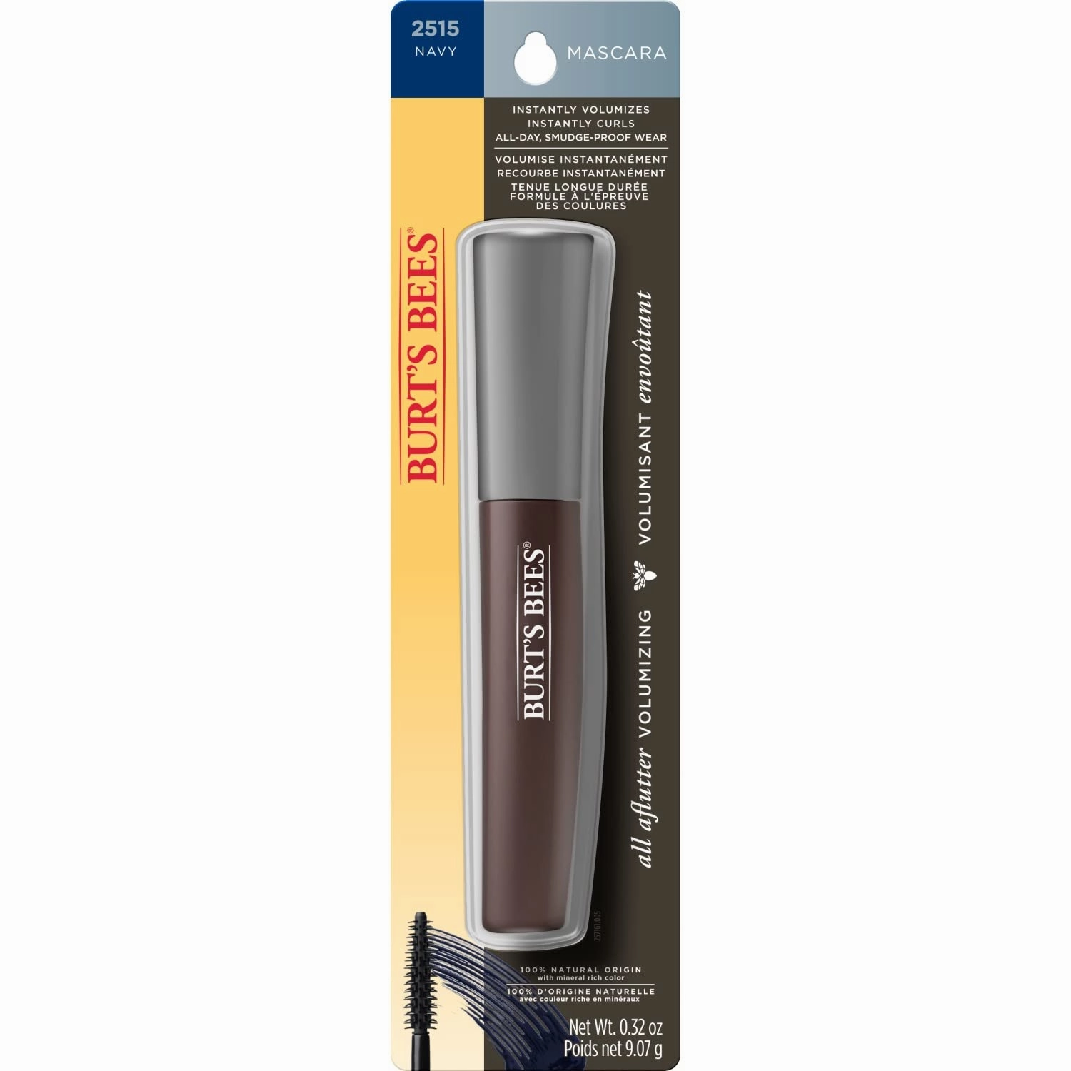 Burt’s Bees 100% Natural Origin Volumizing Mascara, Navy, 0.32 Ounce