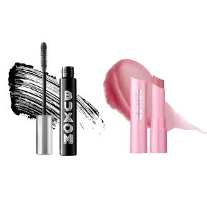 BUXOM Lash Waterproof Volumizing Mascara for 3X More Volume   BUXOM Full-On Plumping Lip Glow Balm in Dolly Delight