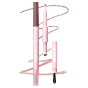 by Mary Quant Japanese 3-in-1 Eyebrow Liner Kit (Pencil, Powder & Brush) for Long-wearing Brow Powder and Bursh for Smuge-free Eye Makeup, BR03 Pink Brown 0.02 fl oz