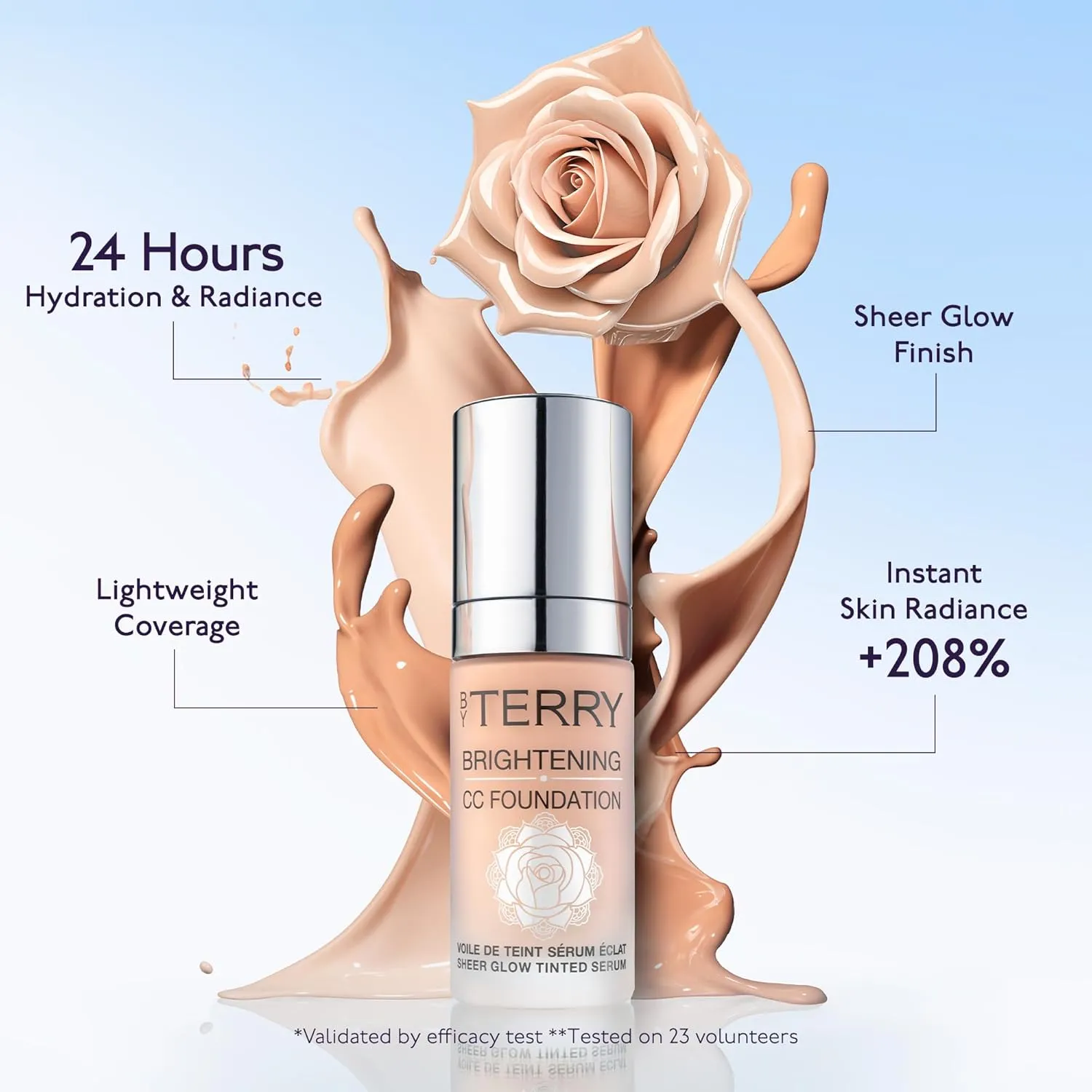 By Terry Brightening CC Foundation, Hydrating Serum Foundation, Ultra-Sheer Finish, Vegan & Cruelty-Free, 3C, Medium Light Cool