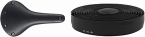 C17 Black All Weather Brooks Bike Saddle and Fizik Terra Microtex 3mm Bike Handlebar Tape