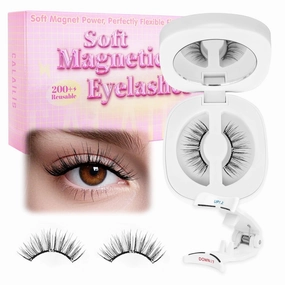 CALAILIS Magnetic Eyelashes with Applicator Upgrade Soft Magnetic Lashes Natural Look Reusable No Glue or Eyeliner Needed Easy to Wear and Remove (RC02, 1 Pack)