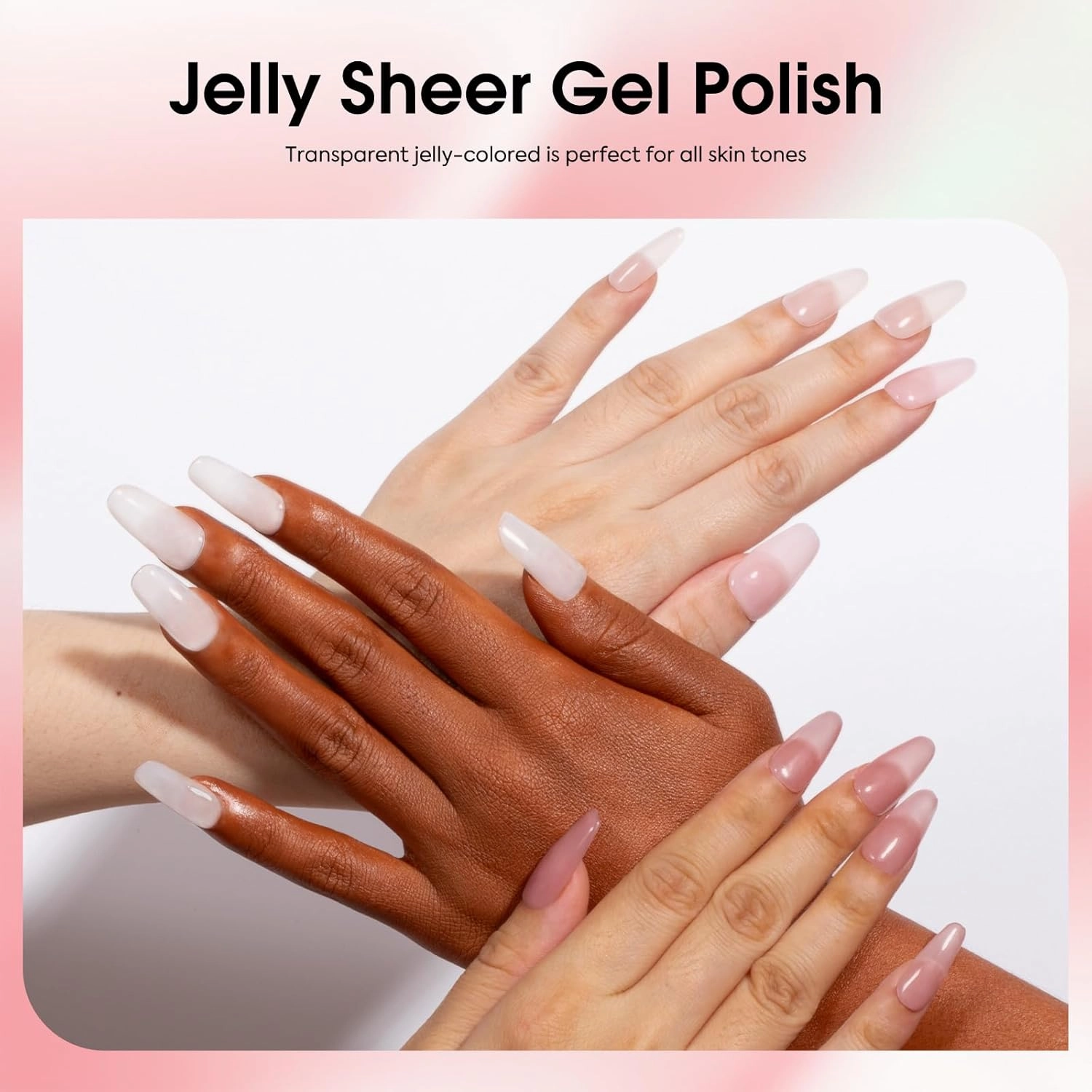 CANNI 6 Colors 9 Ml Jelly Brown Gel Nail Polish Set- Jelly Neutral Transparent Dark Red Orange Colors Sheer Kit, Soak Off LED Nail Gel Manicure DIY at Home Salon Gifts