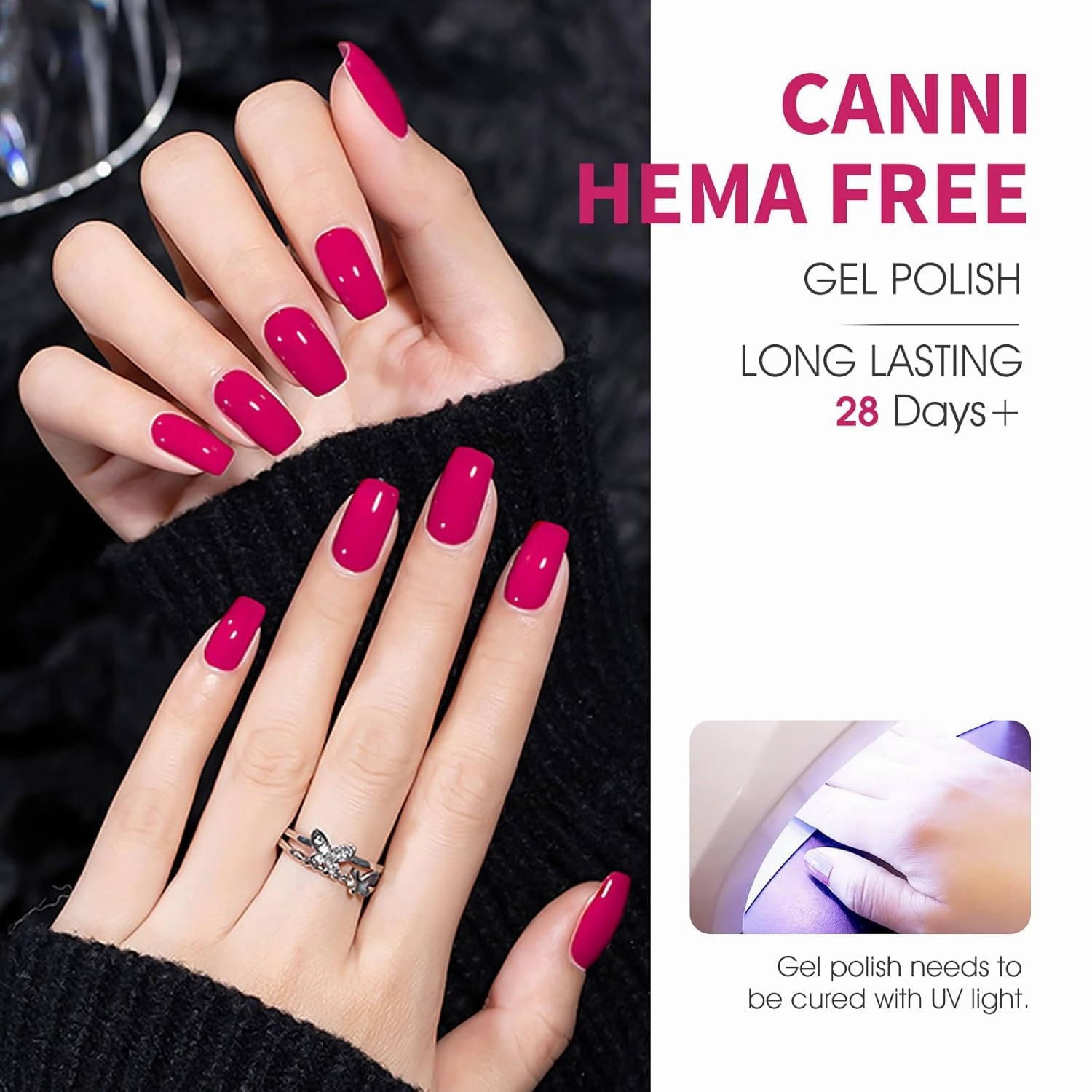 CANNI Pink Gel Nail Polish Set, 6 Colors 9ML Nail Rose Light Pink Gel Nail Polish Soft Pink Set Soak Off Nail Art Design Manicure Salon for Women