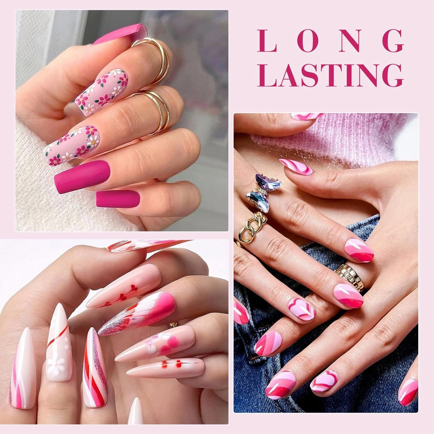 CANNI Pink Gel Nail Polish Set, 6 Colors 9ML Nail Rose Light Pink Gel Nail Polish Soft Pink Set Soak Off Nail Art Design Manicure Salon for Women