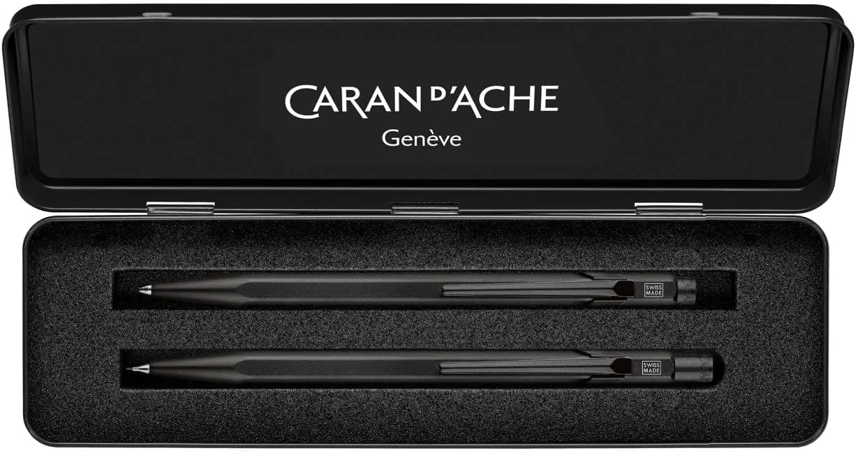 CARAN D'ACHE Caran d'Ache Gift Set 849 Black Edition NF8490-496 Ballpoint Pen, Oil-Based   Mechanical Pencil, 0.5mm Limited Edition