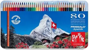 Caran Dache Metal tin with 80 Assorted Colours